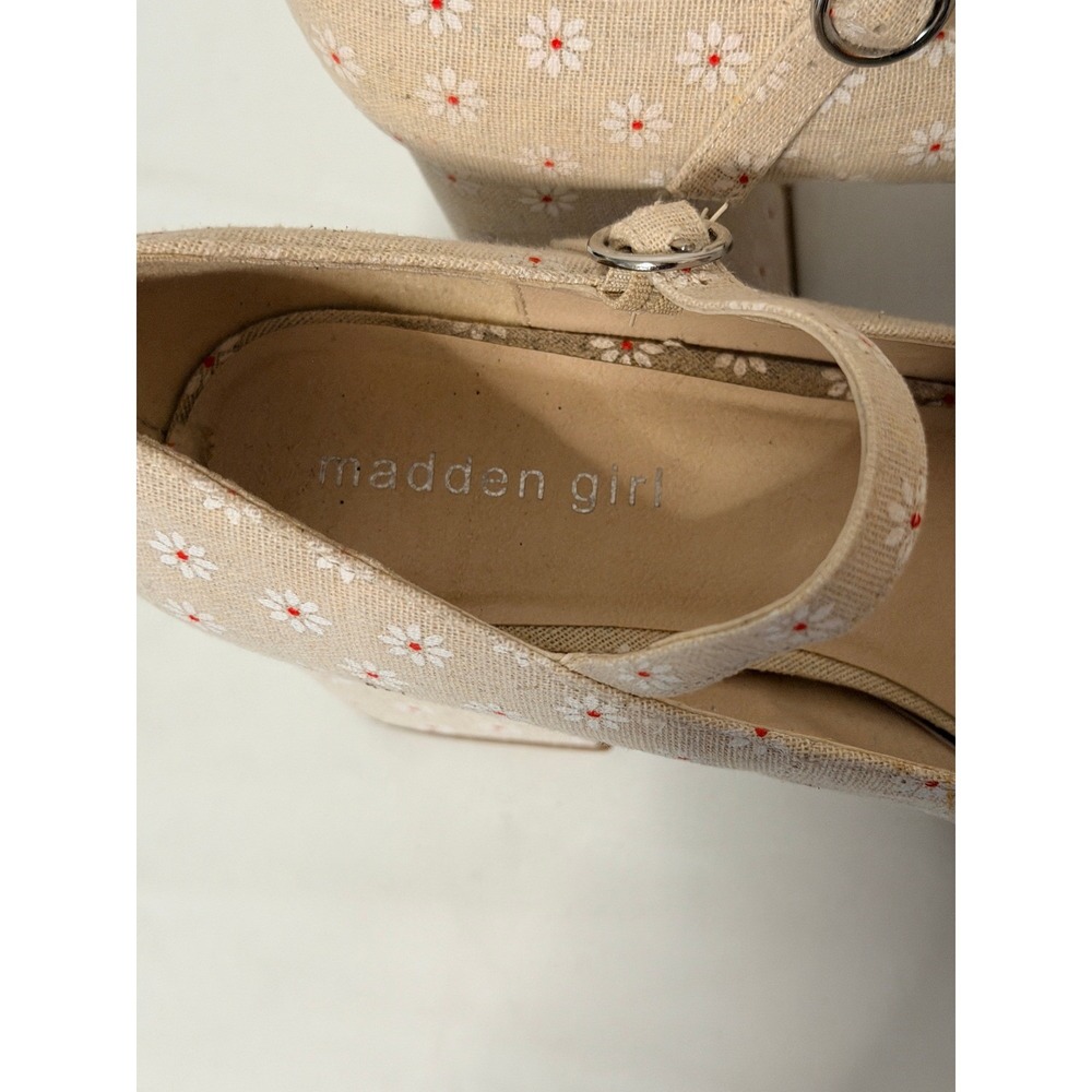 Madden Girl Floral Mary Jane Shoes Sz 9.5 Daisy Floral Platform Block Heel Retro - Picture 11 of 12